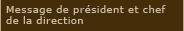 Message de président et chef de la direction