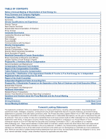 Table of Contents