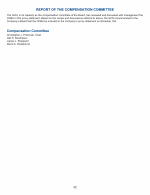Report of the Compensation Committee