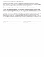 - Management Report on Internal Controls Over Financial Reporting