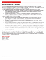 Report of the Audit Committee