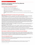 Questions and Answers about the Proxy Materials and the Annual Meeting
