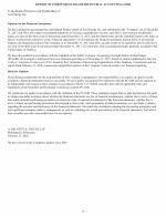- Reports of Independent Registered Public Accounting Firms