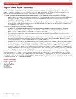 Report of the Audit Committee