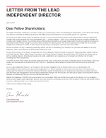 Letter from the Lead Independent Director