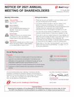 Notice of 2021 Annual Meeting of Shareholders