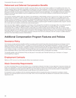 - Additional Compensation Program Features and Policies