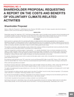 Proposal No. 4 - Shareholder Proposal Requesting a Report on the Costs and Benefits of Voluntary Climate-Related Activities