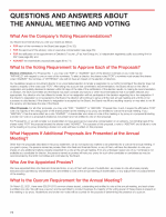 Questions and Answers About the Annual Meeting and Voting
