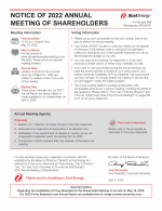 Notice of 2022 Annual Meeting of Shareholders