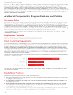 - Additional Compensation Program Features and Policies