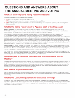 Questions and Answers About the Annual Meeting and Voting
