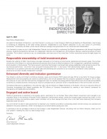 Letter from the Lead Independent Director