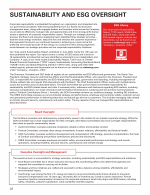 Sustainability and ESG Oversight