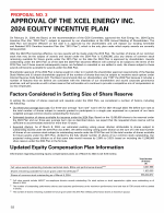 Proposal No. 3 - Approval of the Xcel Energy Inc. 2024 Equity Incentive Plan