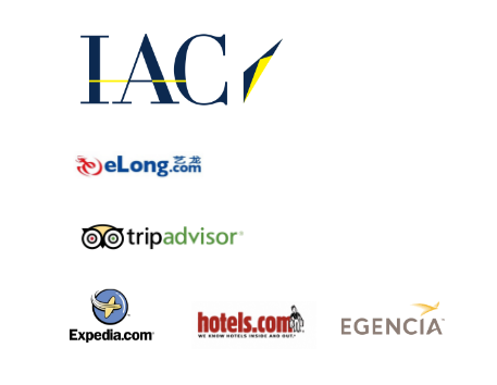 IAC logo, eLong logo, Tripadvisor logo, Expedia Inc logo, Hotels logo, Egencia logo