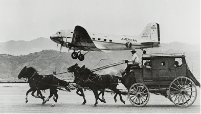 The DC-3 takes flight
