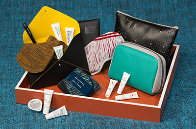 New Amenity kit blue background
